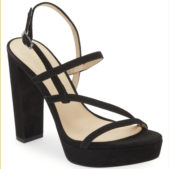 NEW Pelle Moda Patsi Platform Sandal Black Suede - Picture 1 of 5